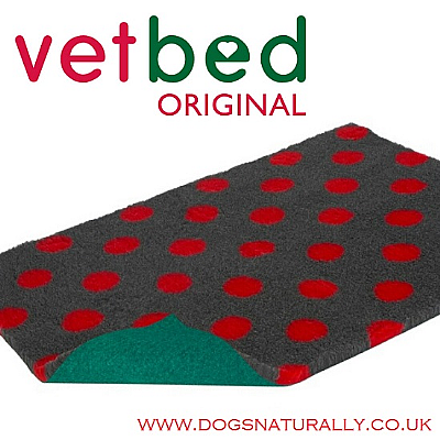 Charcoal with Red Polka Dot Vetbed Original (15 sizes)